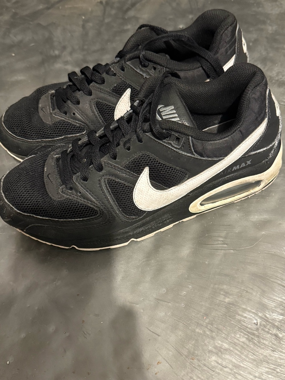 Nike Black and White Running Shoe with White Swoosh - Picture 2 of 4